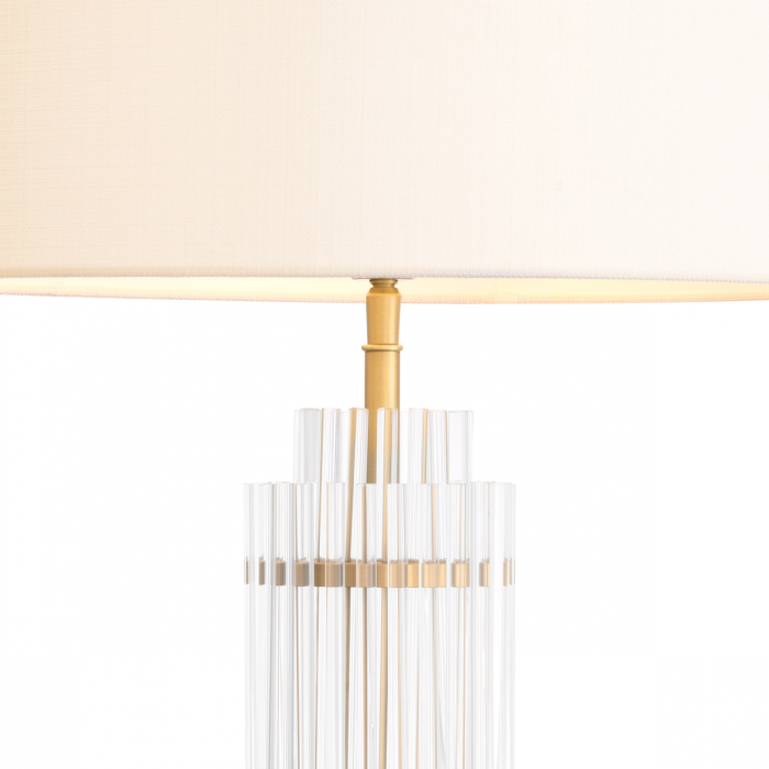 Lampă de masă, East, finisaj din alamă cu aspect vintage, abajur inclus, Dims: W. 13 | max W. 45 | H. 78  (CM) [4]