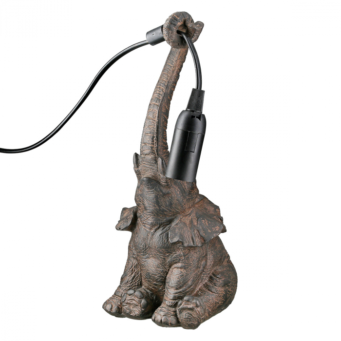 Lampă de masă, Elephant, Elephant, Polirășină, maro, PU 2, L. 12,5 cm, L. 11,5 cm, H. 28 cm [2]