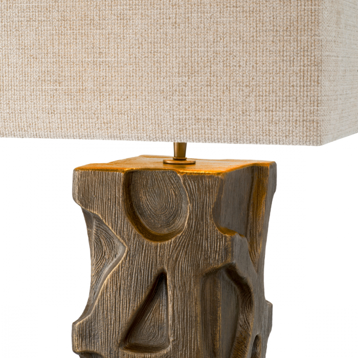 Lampă de masă, Enzo vintage finisaj alamă cu abajur, Dimensiuni: W. 19 | max W. 40 | H. 77   [5]
