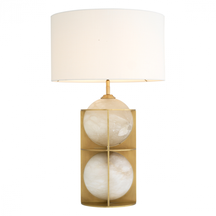 Lampă de masă, Eternity, finisaj din alamă cu aspect vintage, abajur inclus, Dims: W. 22 | max W. 45 | H. 75  (CM) [5]