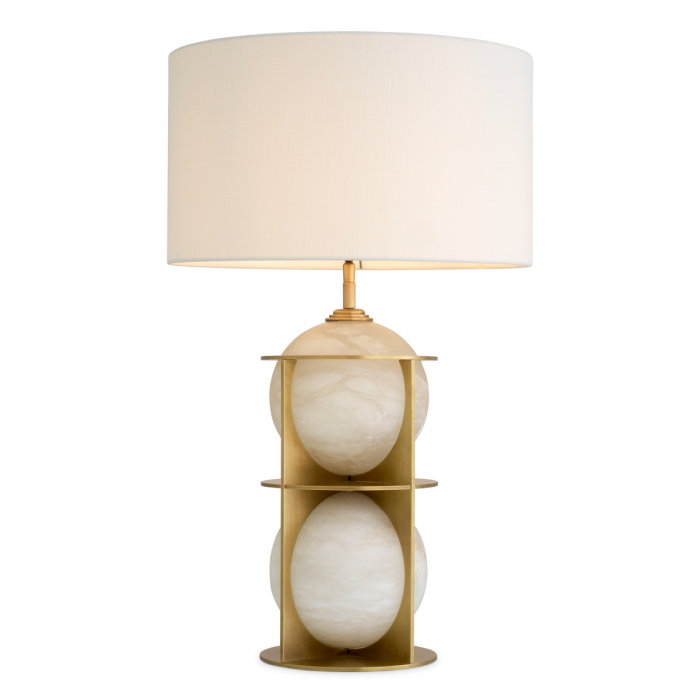 Lampă de masă, Eternity, finisaj din alamă cu aspect vintage, abajur inclus, Dims: W. 22 | max W. 45 | H. 75  (CM) [4]