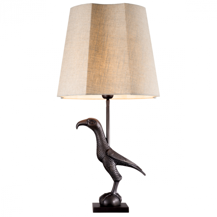 Lampă de masă, Falcon, finisaj bronz, abajur inclus, Dims: W. 13.5 | max W. 35 | H. 75.5  (CM) [3]