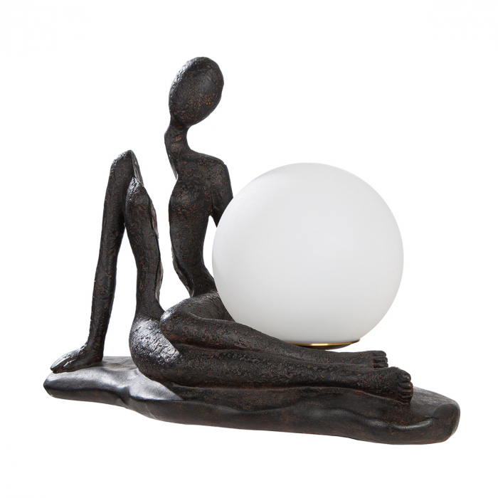 Lampă de masă, Femeie, Rășină sintetică, antracit, PU 1, L. 16 cm, L. 32 cm, H 23 cm [2]