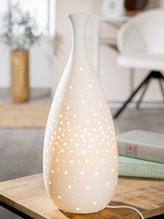 Lampă de masă, Galaxy, Porțelan, alb, PU 1, H. 42 cm, D. 16 cm [4]