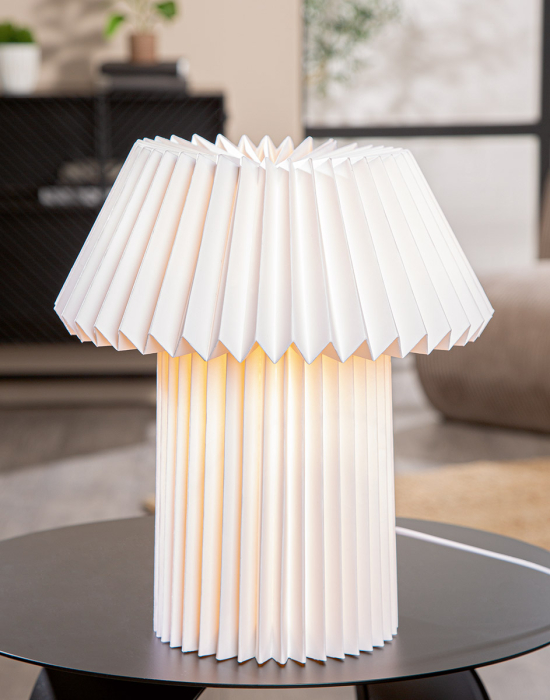 Lampa de masa, Geometrica, "Formato", ondulata, Hartie, alb, PU 3, H 34 cm, A. 27 cm [3]