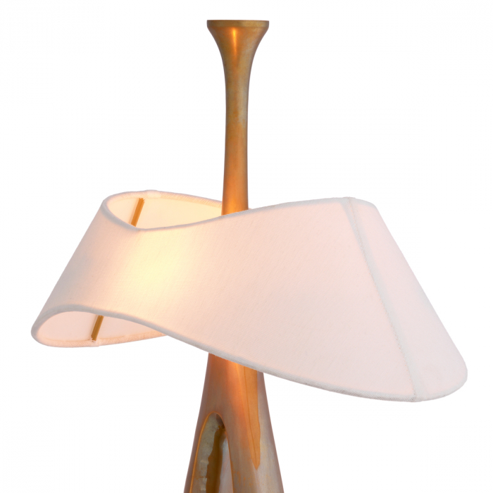 Lampă de masă, Gianfranco vintage finisaj alamă, abajur inclus, Dims: W. 17.5 | max W. 41.5 | H. 63  (CM) [5]