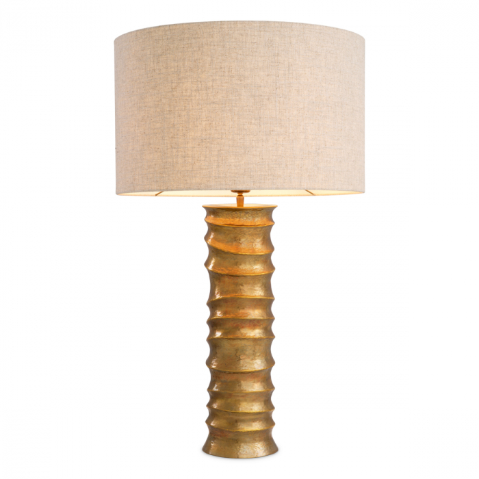 Lampă de masă, Gilardon, finisaj din alamă cu aspect vintage, abajur inclus, Dims: W. 15 | max W. 50 | H. 84  (CM) [1]