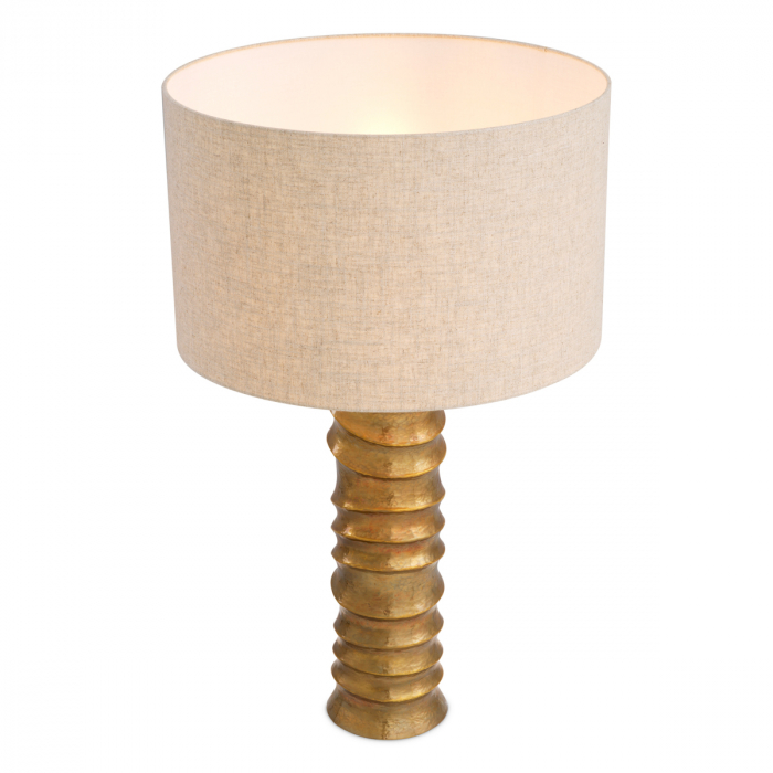 Lampă de masă, Gilardon, finisaj din alamă cu aspect vintage, abajur inclus, Dims: W. 15 | max W. 50 | H. 84  (CM) [3]