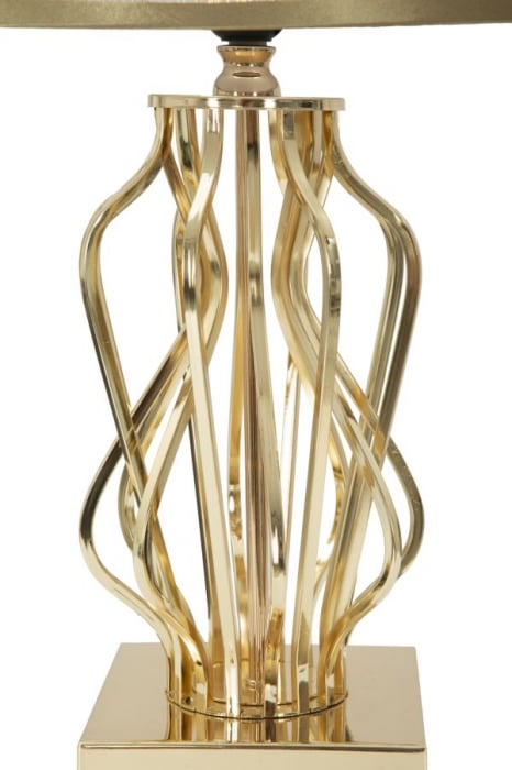Lampa de masa GLAM, Metal/Panza, Auriu/Crem, 30X52 cm [2]
