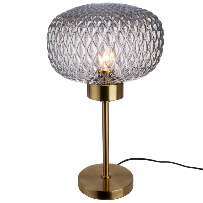 Lampa de masa, Glamour, model diamant, Sticla, Metal, auriu, PU 1, H. 50 cm, D. 29 cm [1]