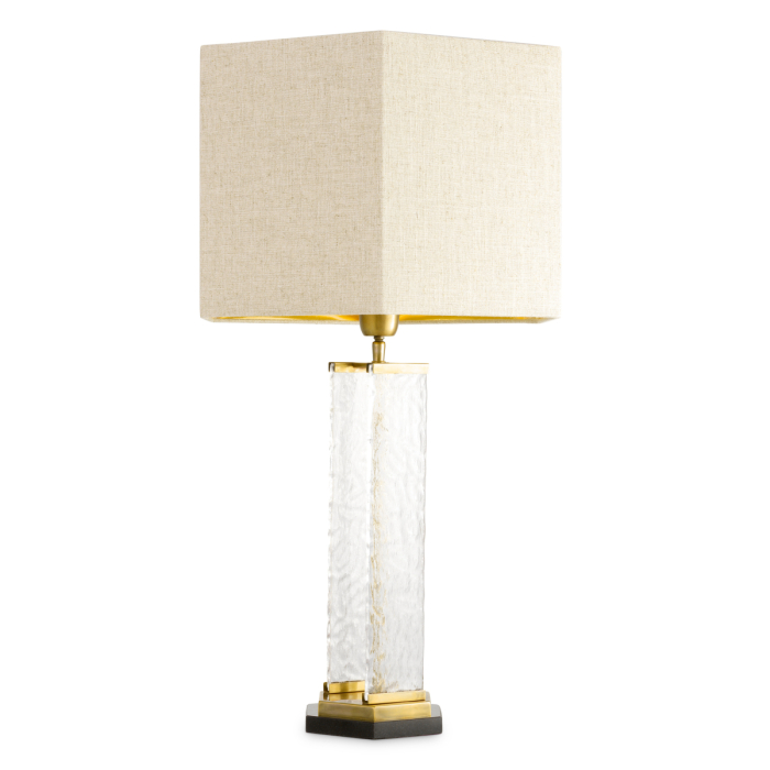 Lampa de masa Harmonis, finisaj vintage din alama, Abajurul este inclus |W. 25 | max W. 46 | H. 76 cm  [4]