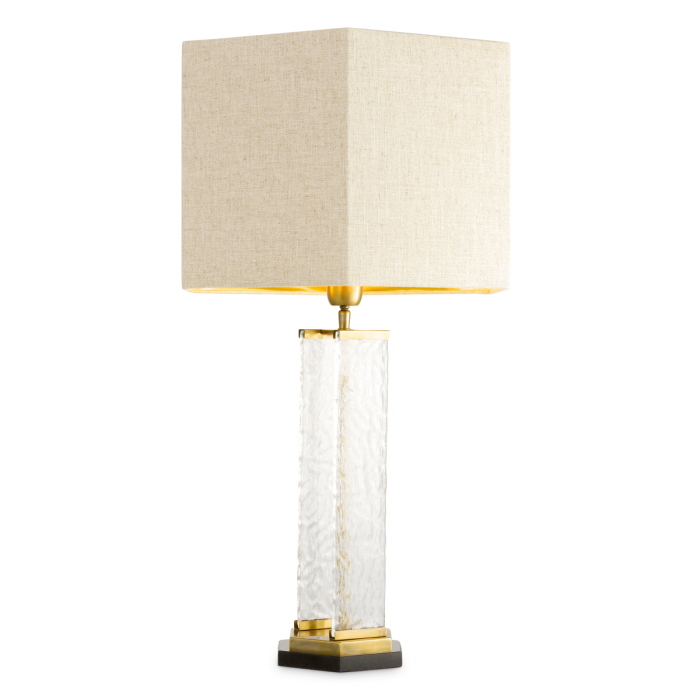 Lampa de masa Harmonis, finisaj vintage din alama, Abajurul este inclus |W. 25 | max W. 46 | H. 76 cm  [3]