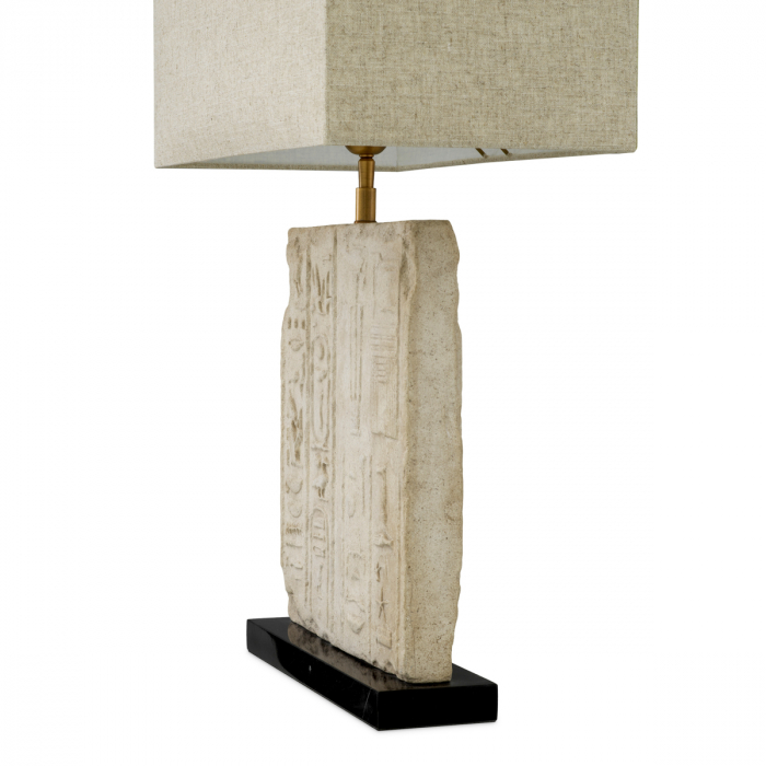 Lampă de masă, Hathor finisaj gresie, abajur inclus, Dims: W. 29 | max W. 50 | H. 78  (CM) [4]