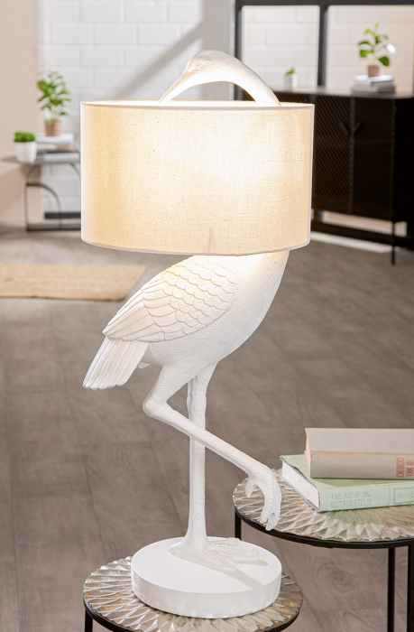 Lampă de masă, Heron, Rășină sintetică, alb, PU 1, H 76 cm, D 31 cm [6]