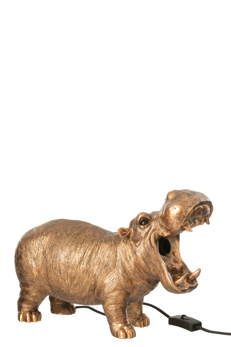 Lampa de masa, Hippo din polirasina, cupru antic [4]
