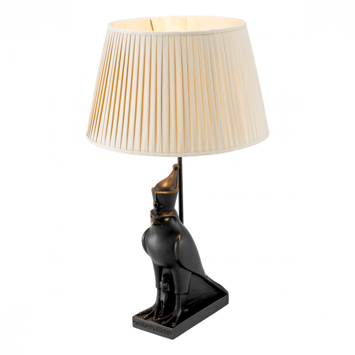 Lampă de masă, Horus, finisaj bronz abajur inclus, bej [4]