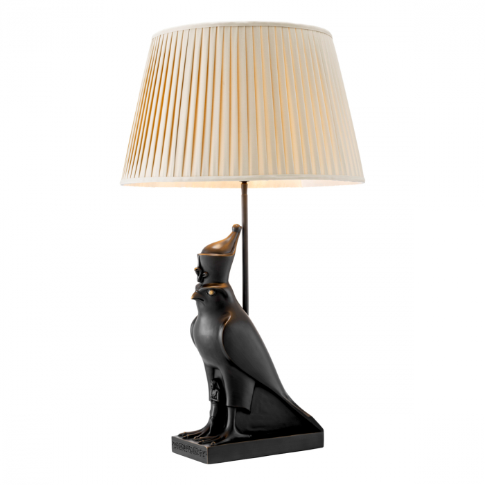 Lampă de masă, Horus, finisaj bronz abajur inclus, bej [3]