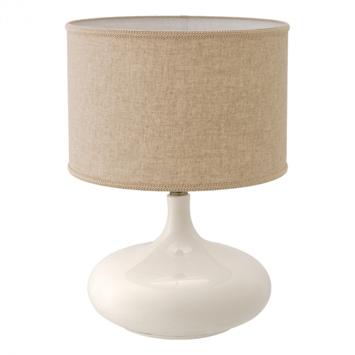 Lampă de masă, Jones din ceramică albă trosită, abajur inclus, Dims: W. 40 | max W. 46 | H. 64.5  (CM) [3]