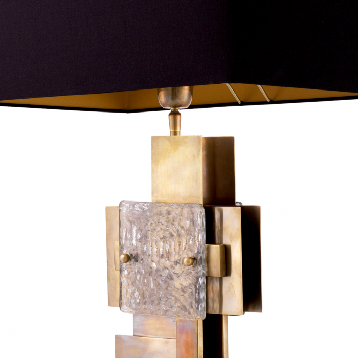 Lampă de masă, Langham vintage finisaj alamă, abajur inclus, Dims: W. 19 | max W. 56 | H. 92.5  (CM) [6]
