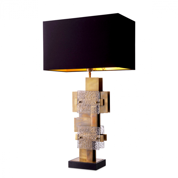 Lampă de masă, Langham vintage finisaj alamă, abajur inclus, Dims: W. 19 | max W. 56 | H. 92.5  (CM) [1]