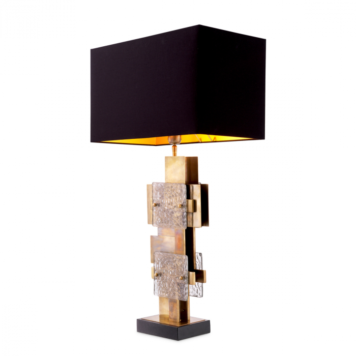 Lampă de masă, Langham vintage finisaj alamă, abajur inclus, Dims: W. 19 | max W. 56 | H. 92.5  (CM) [4]