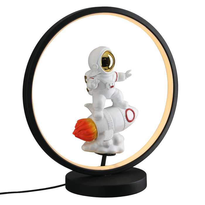 Lampă de masă (LED), Astronaut, Rășină sintetică, negru, PU 1, L. 15 cm, L. 30 cm, H 33 cm [2]
