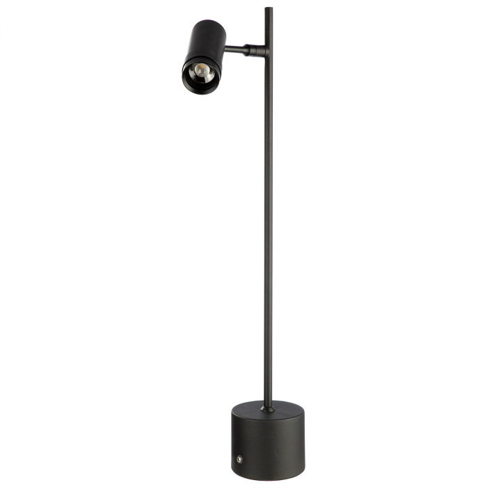 Lampă de masă (LED), cilindrică, Metal, neagră, PU 1, L. 10 cm, l. 18 cm, H 62 cm [1]
