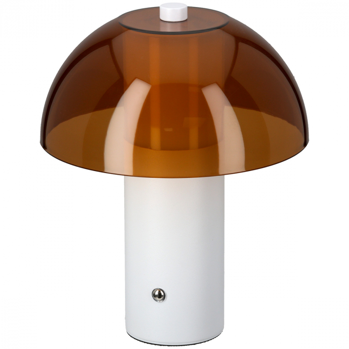 Lampă de masă (LED), Ciupercă, Metal, portocaliu, alb, PU 1, H 20 cm, D 15 cm [1]