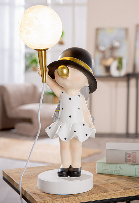 Lampă de masă (LED), Fete, Bubblegum, Motiv gumă de mestecat, Polyresin, negru, alb, PU 1, L. 20 cm, L. 16 cm, H. 48 cm [5]