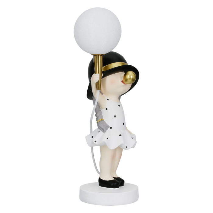 Lampă de masă (LED), Fete, Bubblegum, Motiv gumă de mestecat, Polyresin, negru, alb, PU 1, L. 20 cm, L. 16 cm, H. 48 cm [2]