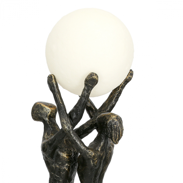Lampa de masa (LED), hold the light, Motiv cuplu, Polyresin, bronz, PU 1, L. 8 cm, L. 26 cm, H. 47 cm [3]