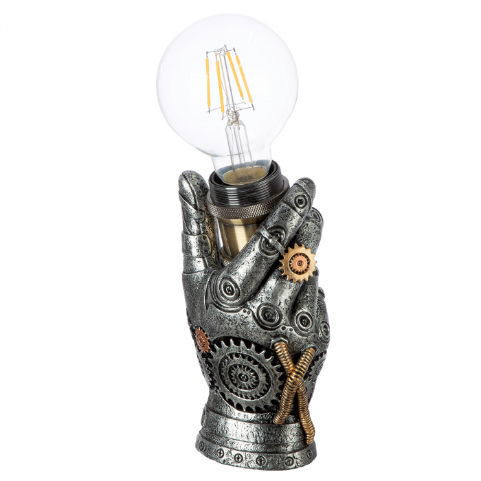 Lampă de masă (LED), Mână, Steampunk hand, Polyresin, alb, PU 2, L. 7 cm, L. 10 cm, H. 17,5 cm [2]