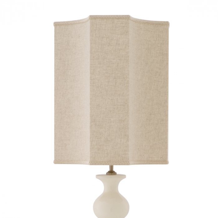 Lampă de masă, Mabel din ceramică albă trosită, abajur inclus, Dims: W. 20 | max W. 40.5 | H. 116.5  (CM) [4]