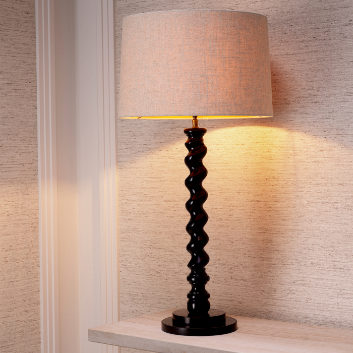 Lampa de masa Massimo cu finisaj negru piano, Abajurul este inclus |W. 6 | max W. 41 | H. 81 cm  [2]