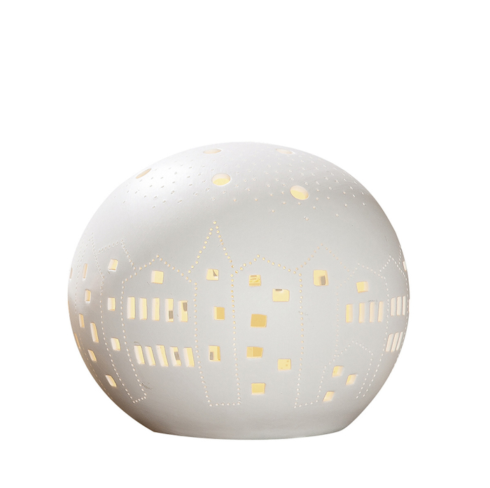 Lampa de masa, motiv Skyline, portelan, alb, PU 1, L. 18 cm, latime 18 cm, inaltime 15,5 cm [2]