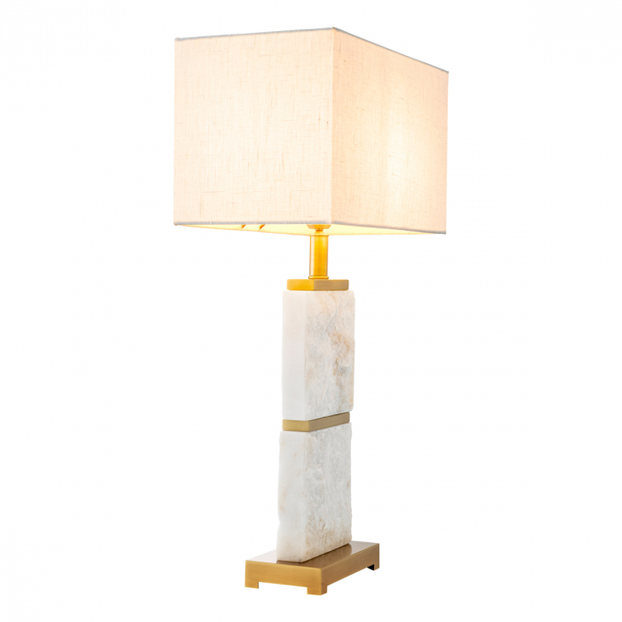 Lampă de masă, Newton L, finisaj din alamă cu aspect vintage, abajur inclus, Dims: W. 20 | max W. 40 | H. 70.5  (CM) [4]