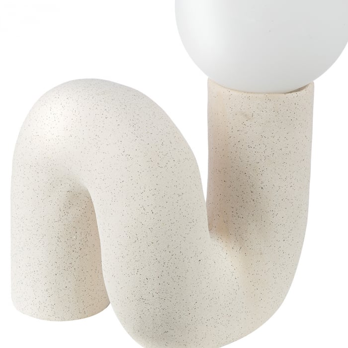Lampa de masa, organica, Otranto, Ceramica, crem, alb, PU 2, L. 17 cm, L. 18 cm, H. 30 cm [4]