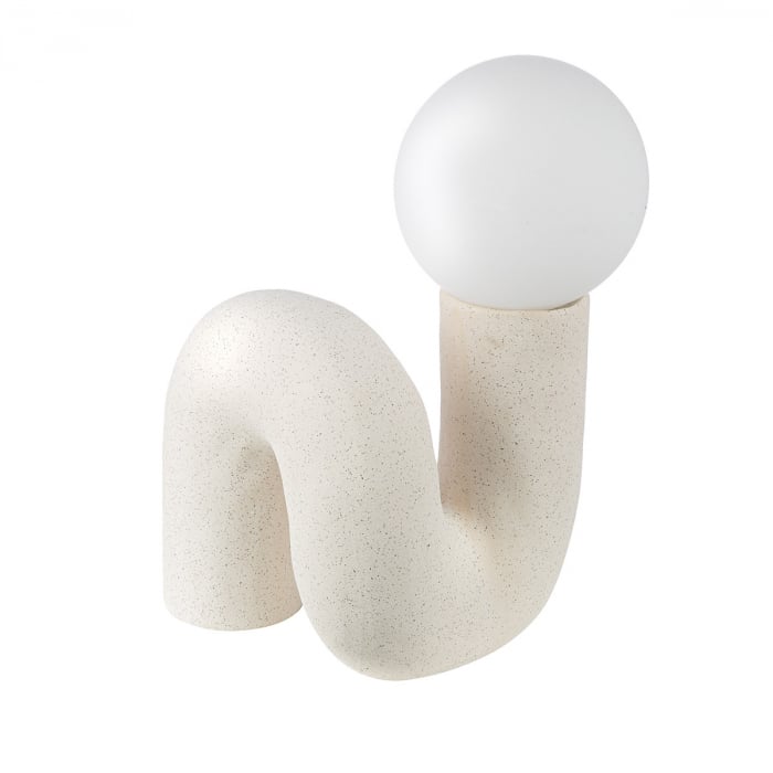 Lampa de masa, organica, Otranto, Ceramica, crem, alb, PU 2, L. 17 cm, L. 18 cm, H. 30 cm [6]