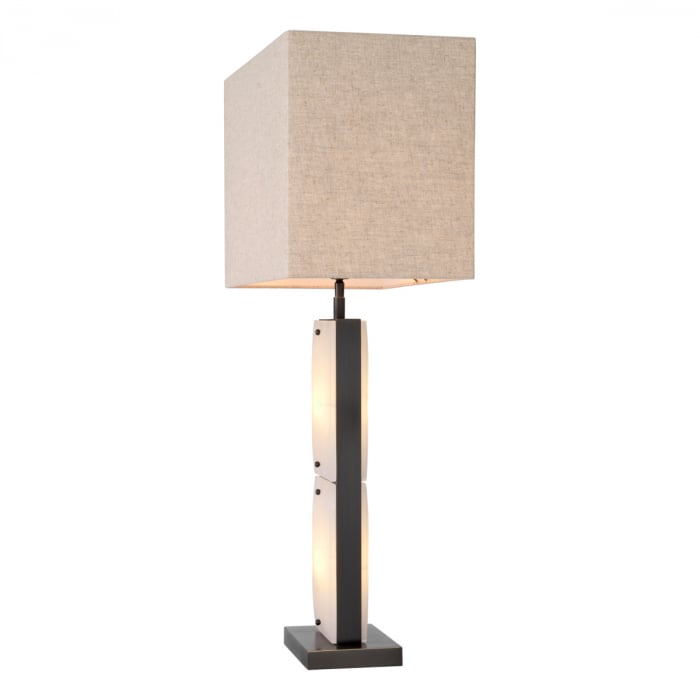Lampă de masă, Ortiz, finisaj bronz, abajur inclus, Dims: W. 25 | max W. 50 | H. 95  (CM) [3]