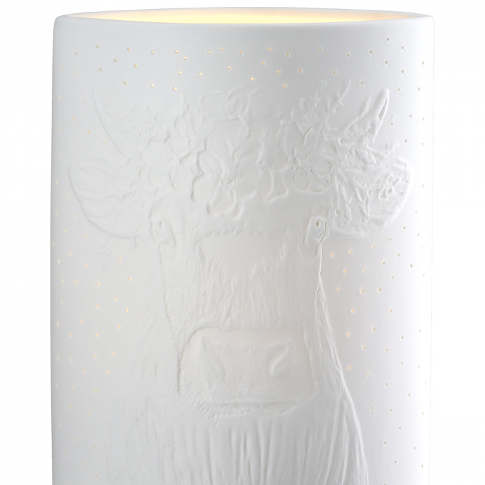 Lampă de masă, ovală, porțelan, albă, PU 1, L. 10 cm, l. 18 cm, H 28 cm [3]