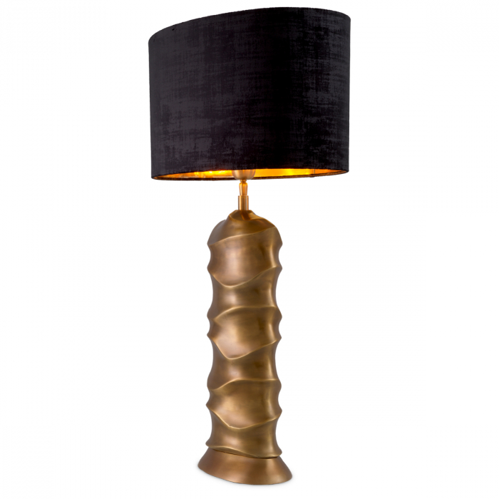 Lampă de masă, Rapho, finisaj din alamă cu aspect vintage, abajur inclus, Dims: W. 23 | max W. 50 | H. 79.5  (CM) [4]