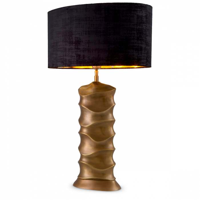 Lampă de masă, Rapho, finisaj din alamă cu aspect vintage, abajur inclus, Dims: W. 23 | max W. 50 | H. 79.5  (CM) [1]