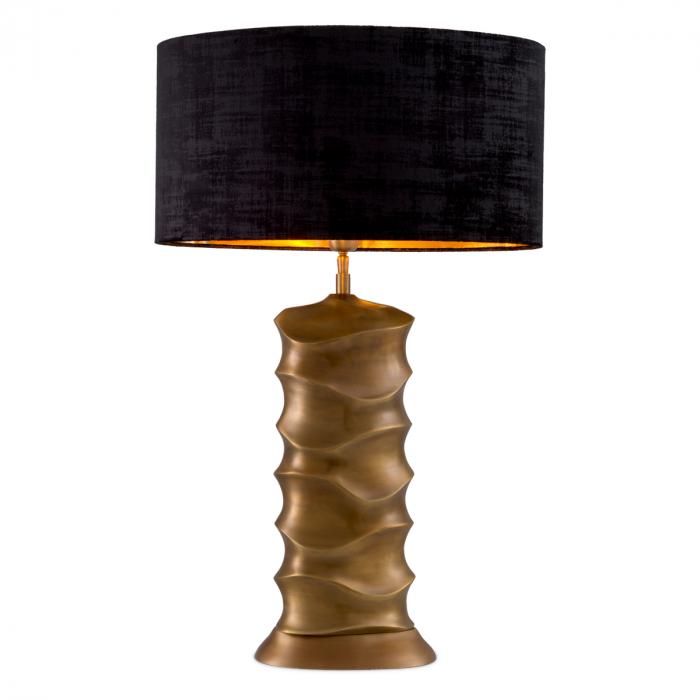 Lampă de masă, Rapho, finisaj din alamă cu aspect vintage, abajur inclus, Dims: W. 23 | max W. 50 | H. 79.5  (CM) [3]