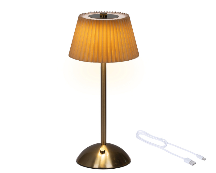 Lampa de masa, Rasina, aurie, maro deschis, PU 3, H 31 cm, A. 16 cm [4]
