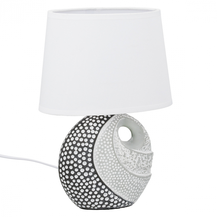 Lampa de masa, rotunda, Nikiti, Ceramica, gri, alb, PU 6, 2 buc. asortate, L. 11,5 cm, L. 20 cm, H. 29 cm [4]