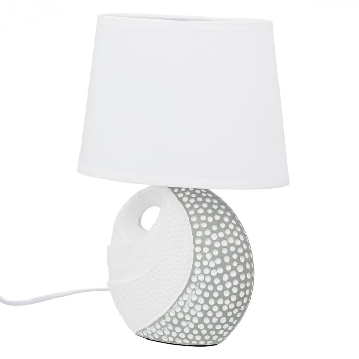 Lampa de masa, rotunda, Nikiti, Ceramica, gri, alb, PU 6, 2 buc. asortate, L. 11,5 cm, L. 20 cm, H. 29 cm [3]