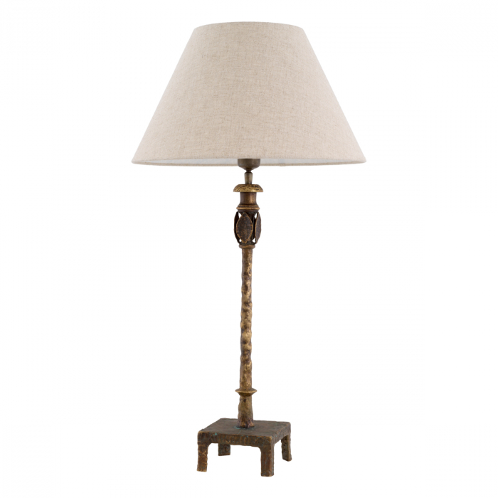 Lampă de masă, Santoro, finisaj din alamă cu aspect vintage, abajur inclus, Dims: W. 14.5 | max W. 44.5 | H. 84  (CM) [3]