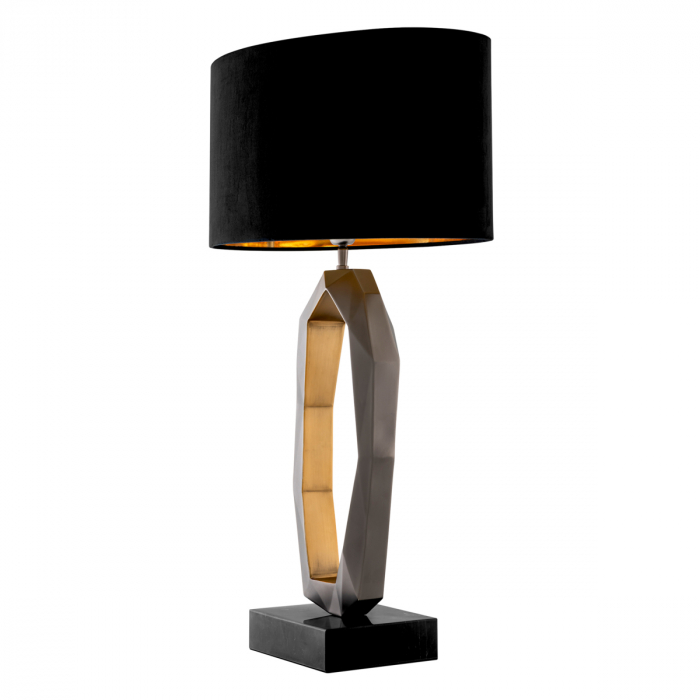 Lampă de masă, Santos finisaj gunmetal, abajur inclus, Dims: W. 25 | max W. 50 | H. 86.5  (CM) [5]