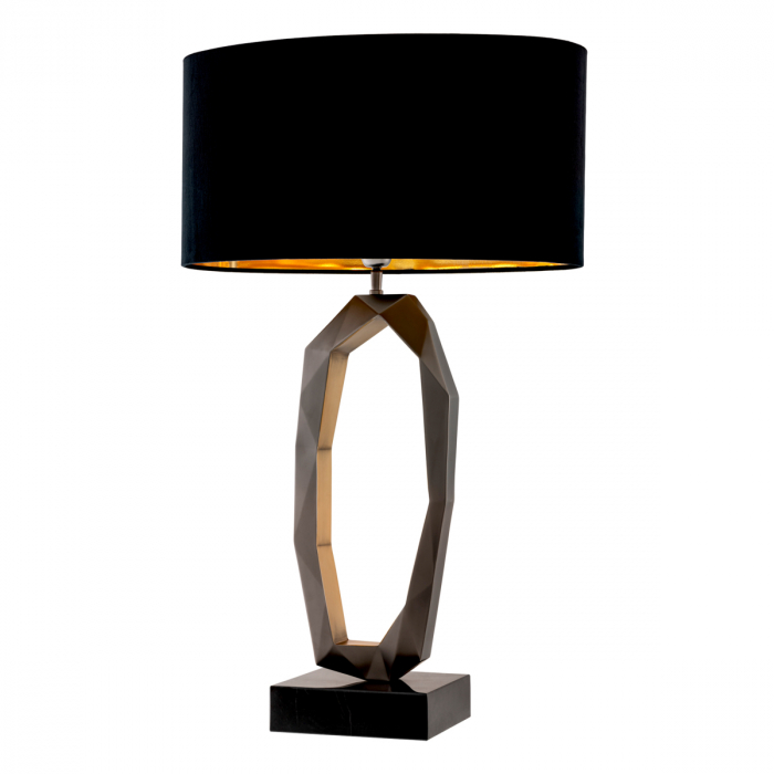 Lampă de masă, Santos finisaj gunmetal, abajur inclus, Dims: W. 25 | max W. 50 | H. 86.5  (CM) [3]