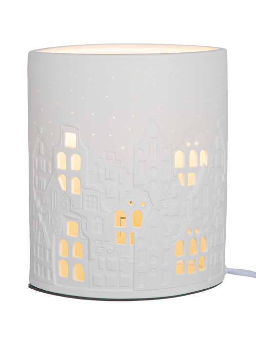 Lampa de masa, "Stadtlichter", motiv casa, portelan, alb, PU 1, L. 10 cm, l. 17 cm, H 20 cm [2]